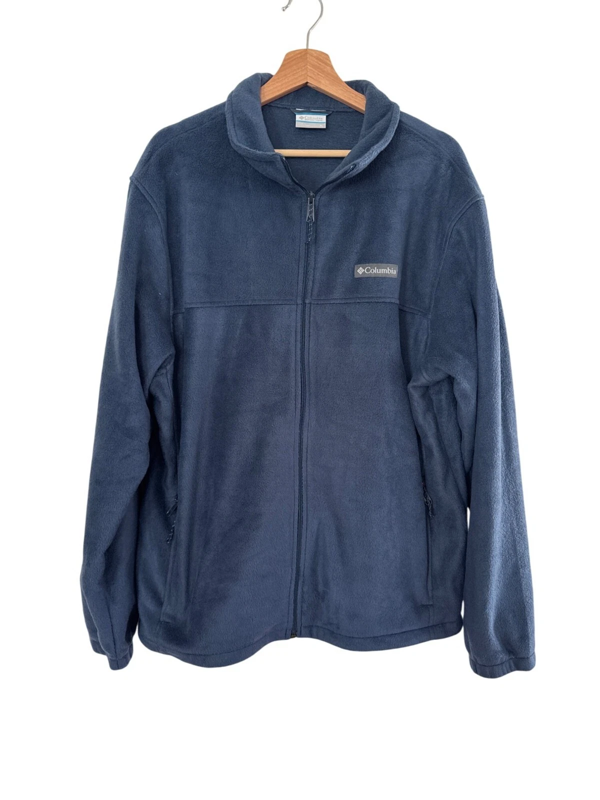 Columbia Mens Navy Blue Full-Zip Fleece Jacket XL