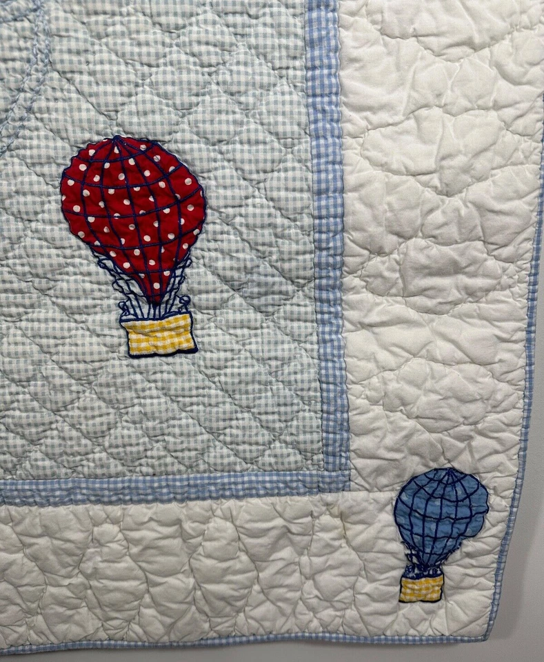 Victorian Heart Lasting Impressions Quilted Blue/Wht Toddler Throw Blanket 48x33 - Image 4 of 4