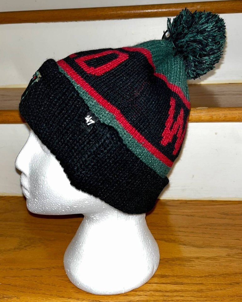NHL MINNESOTA WILD BLACK KNIT POMPOM STOCKING HAT CAP BEANIE WINTER NWT nhl-minnesota-wild-black-knit-pompom-stocking-hat-cap-beanie-winter-nwt