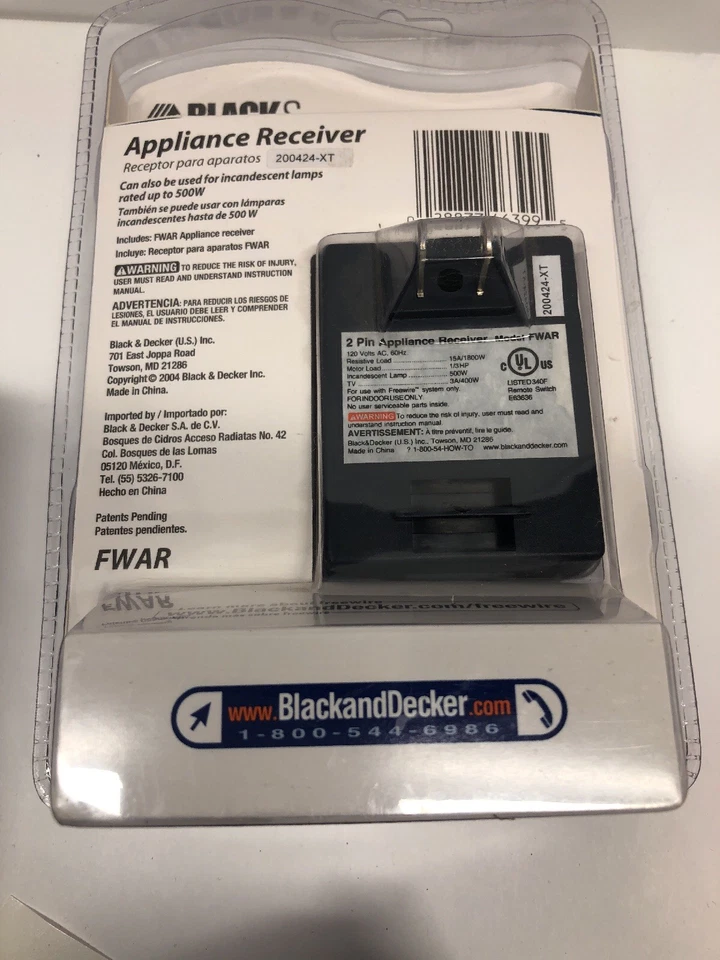 Receptor de electrodoméstico Black & Decker FWAR Freewire Foto 2 de 3