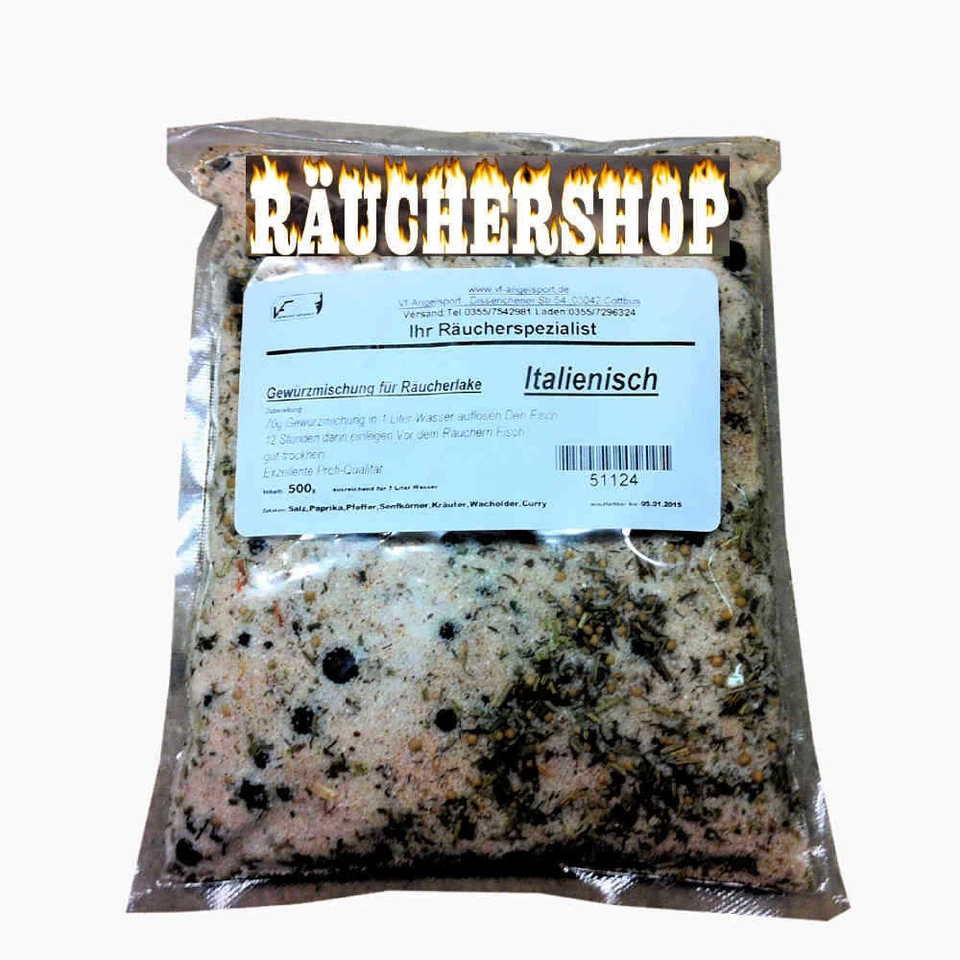 VF-ANGELSPORT Gewürzmischung für Räucherlake und Räucherlauge 500g Italienisch Räucher-Shop
