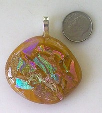 dichroic glass pendant fused hand made crafted