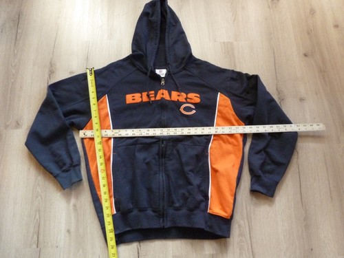 Vintage NFL Chicago Bears Hoodie Men XL Full Zip Blue Orange NFL Team Apparel - Picture 3 of 7