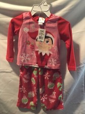 Elf on a Shelf Girls 4T Pajamas Set Shirt Pants Red TW-4166 