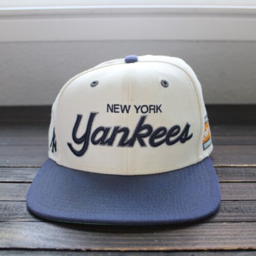 Nike Vintage 90's Two Toned Script New York Yankees Snapback Hat / Cap - Picture 2 of 8