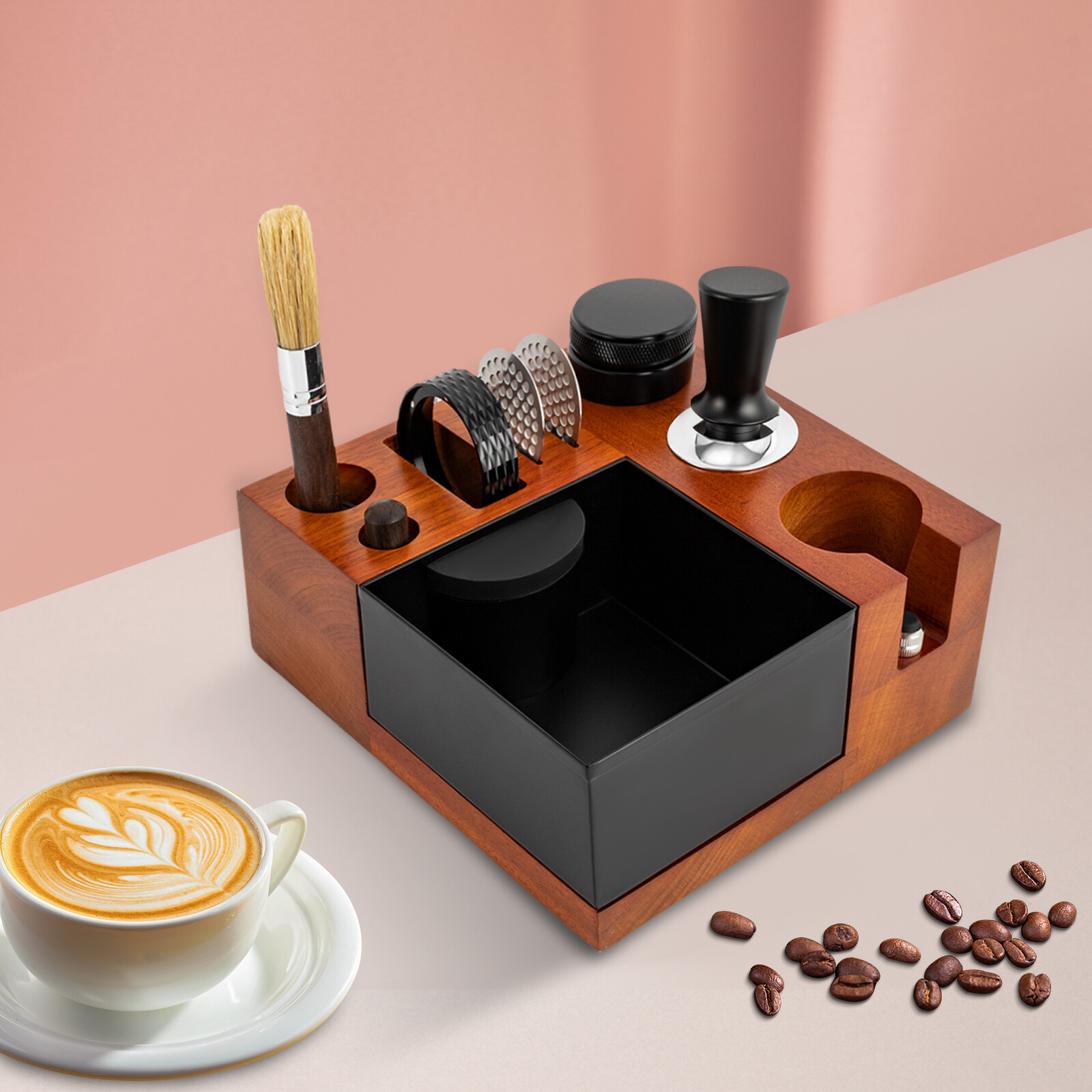 O Machine Accessory Set 8 In 1 Barista Set  54mm Knock Box C