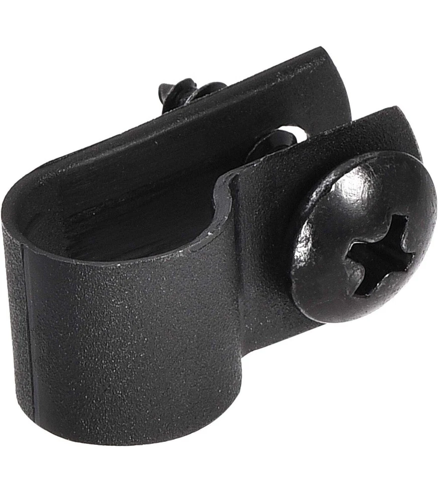 sourcing map 8.4mm Nylon R Type Cable Clip Wire Clamp with Screws Black 100pcs - Image 4 of 4