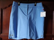 Rafaella Women's Shorts Size 6 Curvy Fit Flat Front Light Blue Comfort Stretch