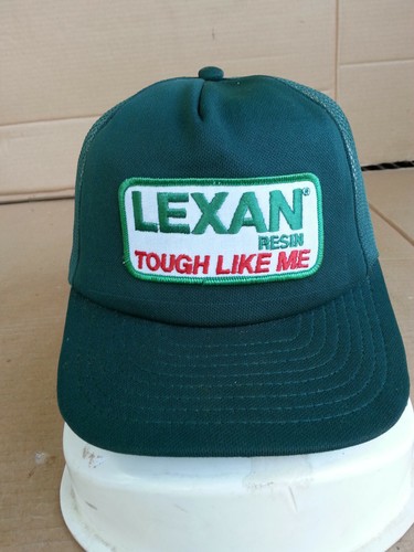 VINTAGE 1980'S LEXAN RESIN "TOUGH LIKE ME" MESH SNAPBACK Trucker Hat USA MINTY