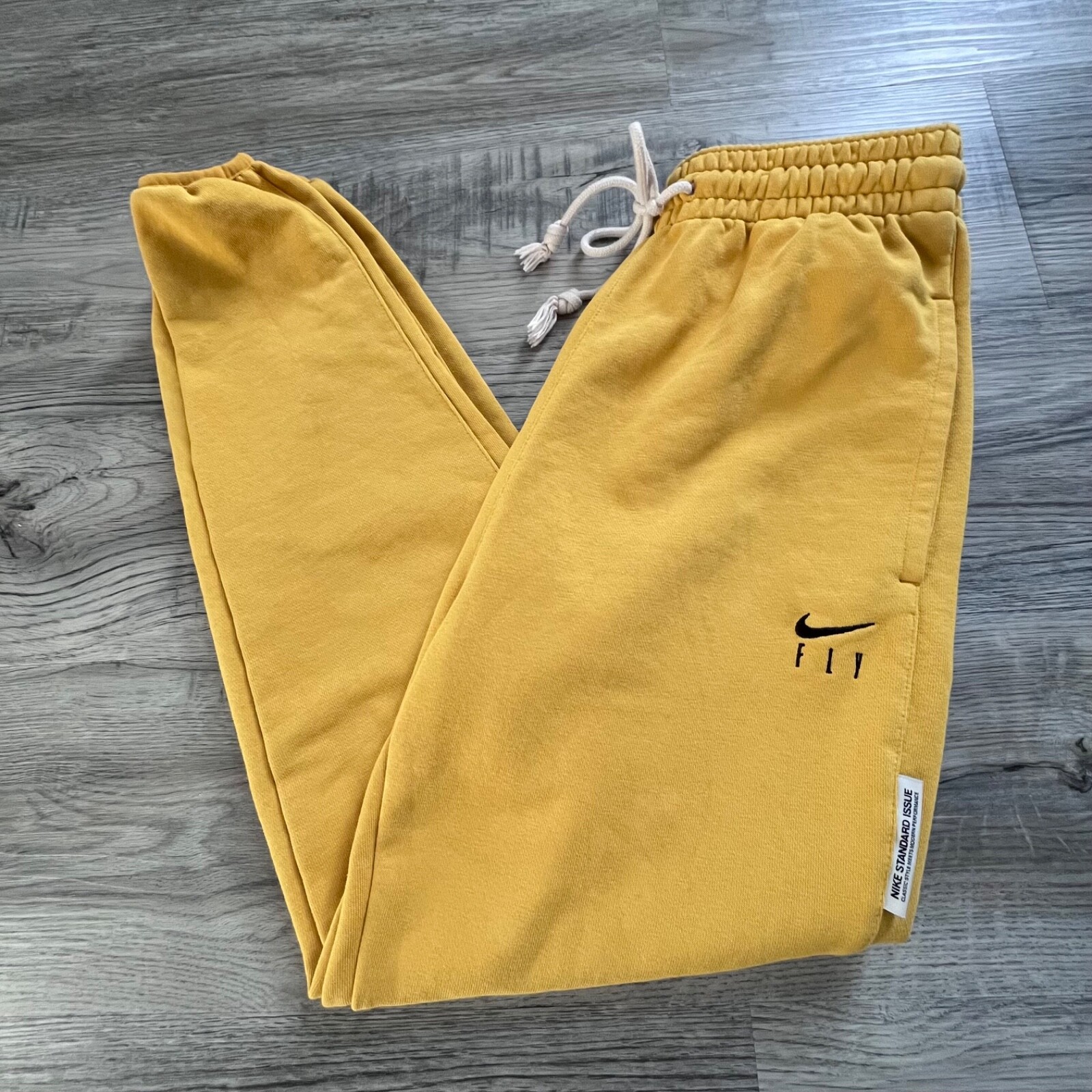 Nike Dri-FIT Basketball Joggers yellow Gold Pants Fly Standard Issue Size small