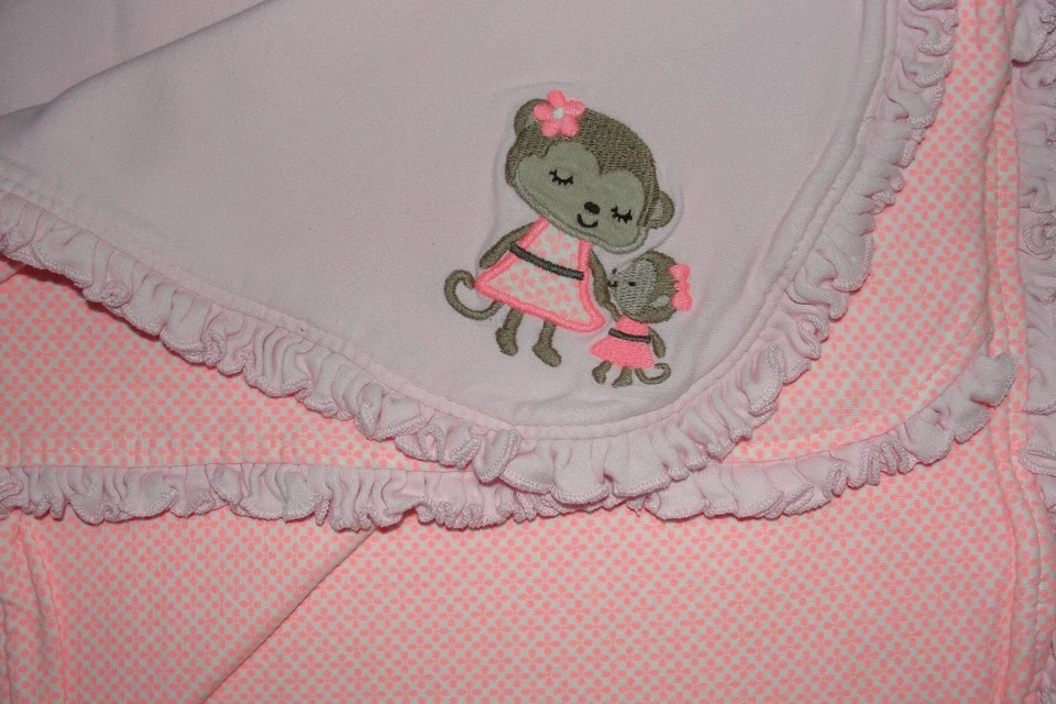 Manta bebé Carters Just One You rosa flor naranja mamá mono borde con volantes Foto 2 de 4