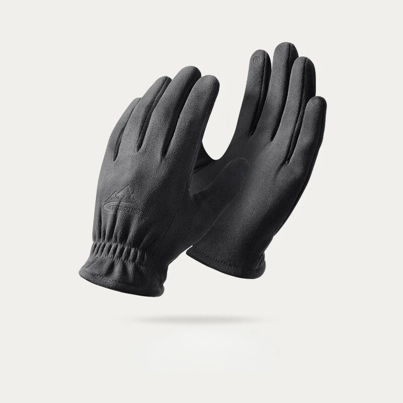 Men Velvet Lined Gloves Faux Suede Touch Screen Casual Windproof Thermal Winter - Image 3 of 4
