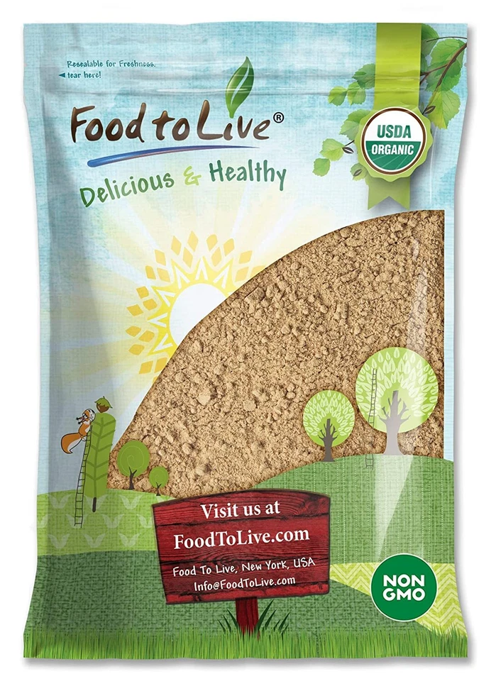 Polvo de plátano maduro orgánico - sin OGM, kosher, crudo, vegano - alimento para vivir Foto 2 de 4