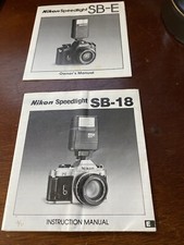 Nikon Speedlight SB-E  SB-18 Original Instruction Manuals Very RARE