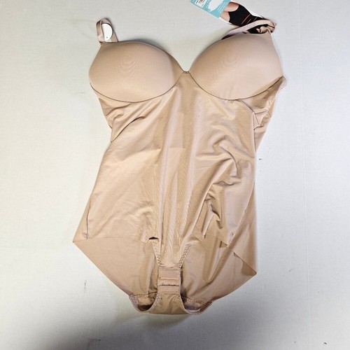 Assests By Spanx Beige Bodysuit Large New