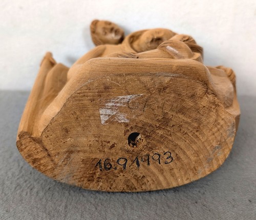 Vier ältere religiöse Holzskulpturen Figuren Maria Josef Jesus Putte Engel Holz - Bild 4 von 10
