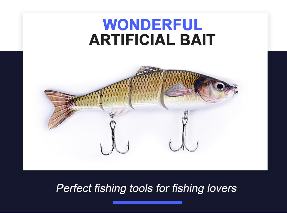 Affordable Fishing 6 Inch Jointed Swimbait Lure - 35.8g 4-Segment Hard Plastic Lure For Bass, Pike, Trout
