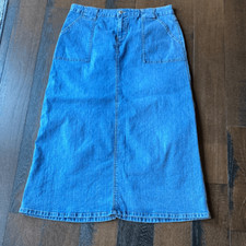 Carolina blues vintage denim jean maxi skirt size 14 y2k teacher