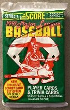 1991 Score Baseball Pack Bill Sampen Expos RC (Top) Jim Eisenreich Royals (Back)