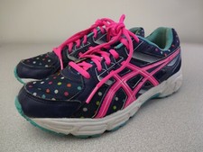 Asics Gel-Contend 3 Blue Pink Polka Dot Active Shoes C566N Youth Size 6 / 39