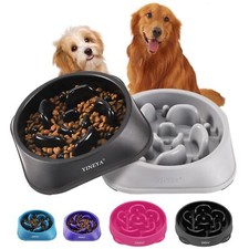 Set of 2 Large Breed Slow Feeder Dog Bowls for Slower Eating