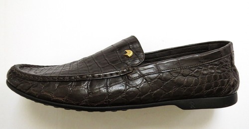 STEFANO RICCI Brown Crocodile Leather Eagle Shoes Size 9.5 US 42.5 Euro 8.5 UK - Picture 6 of 14