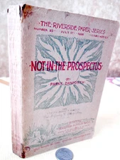 NOT In The PROSPECTUS,1886,Parke -Danforth,1st Edition