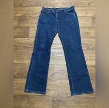 Wrangler Jeans Straight Leg Dark Wash No Gap Waistband Size 15 Womens
