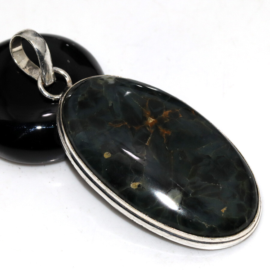 Ocean Jasper 925 Silver Plated Gemstone Pendant 2.4