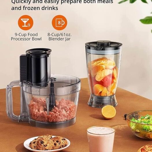 Taotonics Combo Food Processor + Blender 61 oz with multi-function 600W US