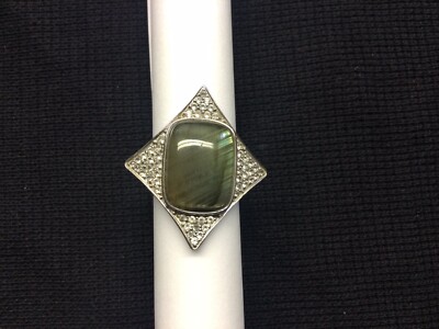 Carol Brodie Rarities Sterling Silver Gemstone And White Topaz Ring