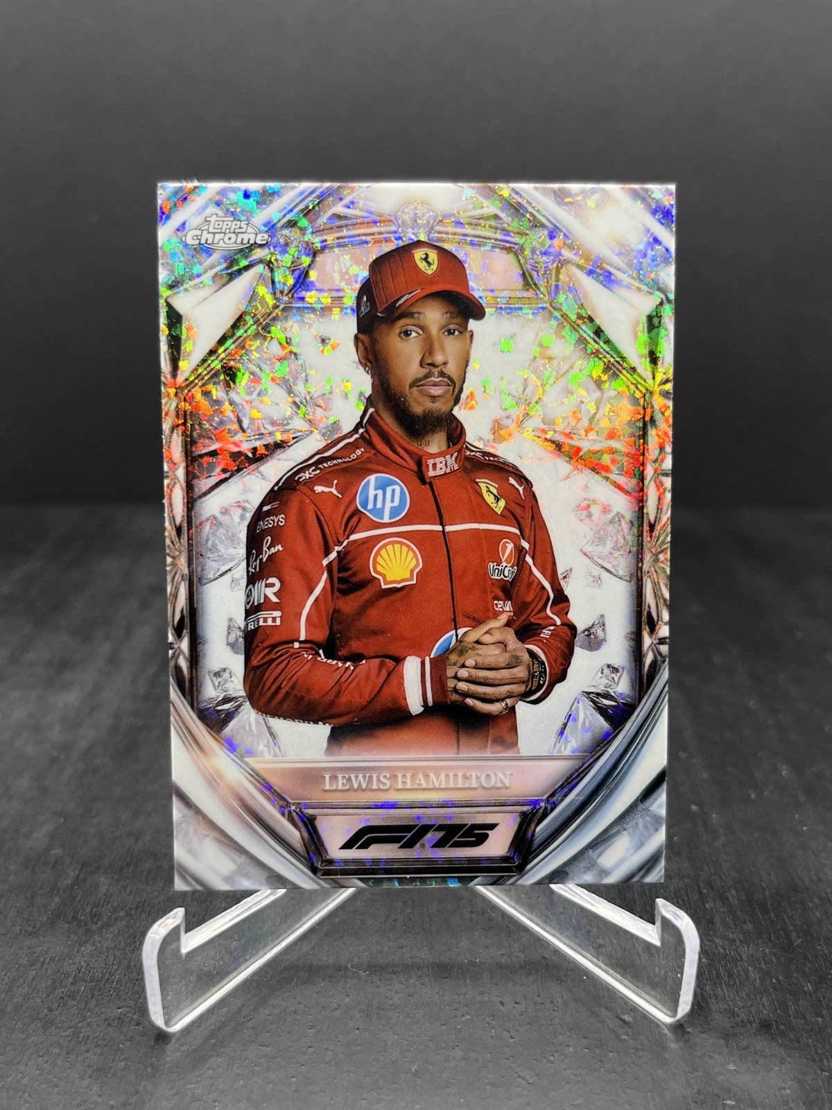 Lewis Hamilton #D75-4 (Racing Cards 2025 Topps Chrome Formula 1 Diamond 75th Anniversary) — is it worth grading?