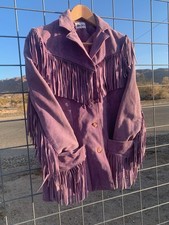 Vintage 1970's Western Neiman Marcus Purple Suede Fringe Jacket