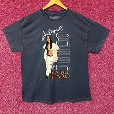 Aaliyah R B Vintage-Style Washed Blue T-Shirt Large