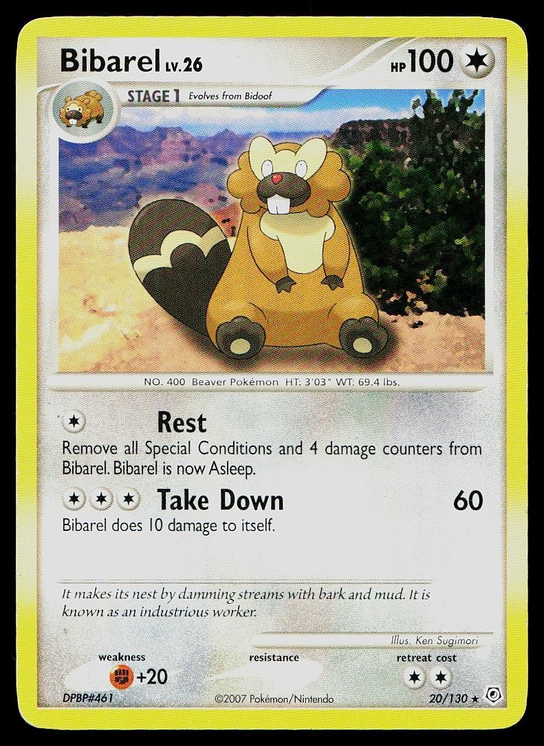 Pokemon Card Diamond & Pearl Bibarel 20/130 Rare