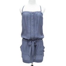 Guess Blue 100% Silk Spaghetti Strap Summer Dress Size 5