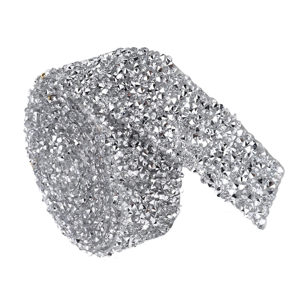3cm Wide Rhinestone Chain Trim Hotfix Resin Mesh Ribbon Wedding Dr KRI✈️