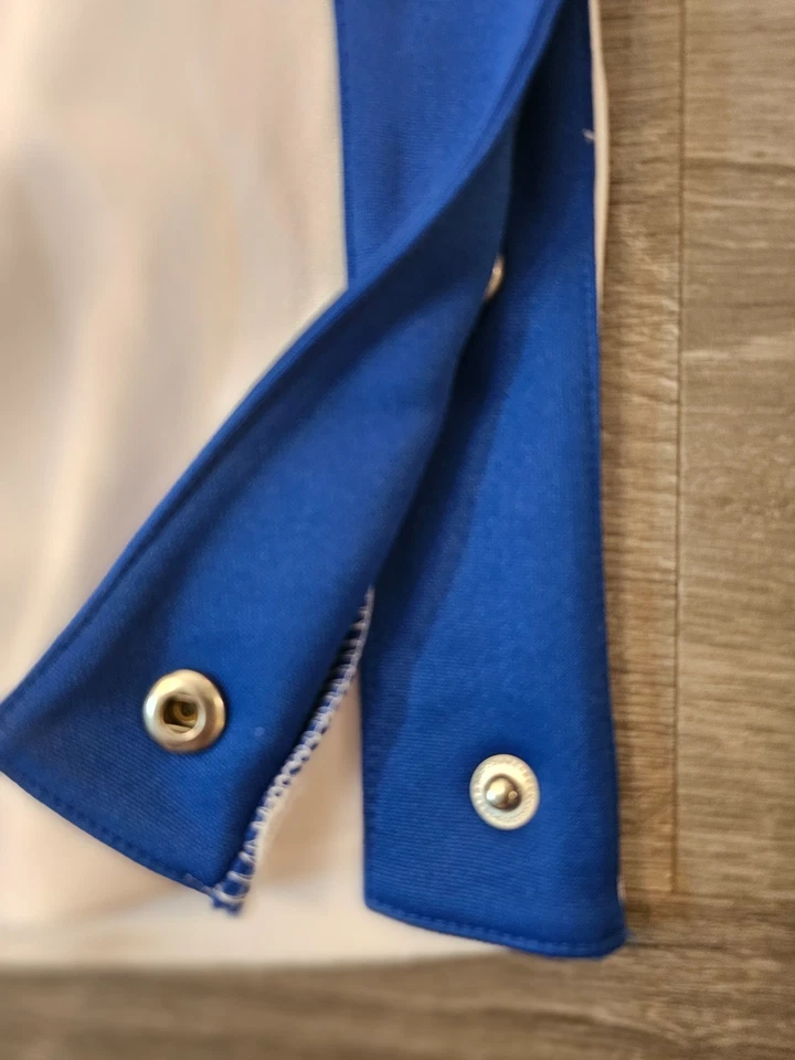 Calça de Moletom Vintage Rocawear Masculina Branca Azul Snap Leg Grande Joggers Cintura Amarrada G - Imagem 3 de 4