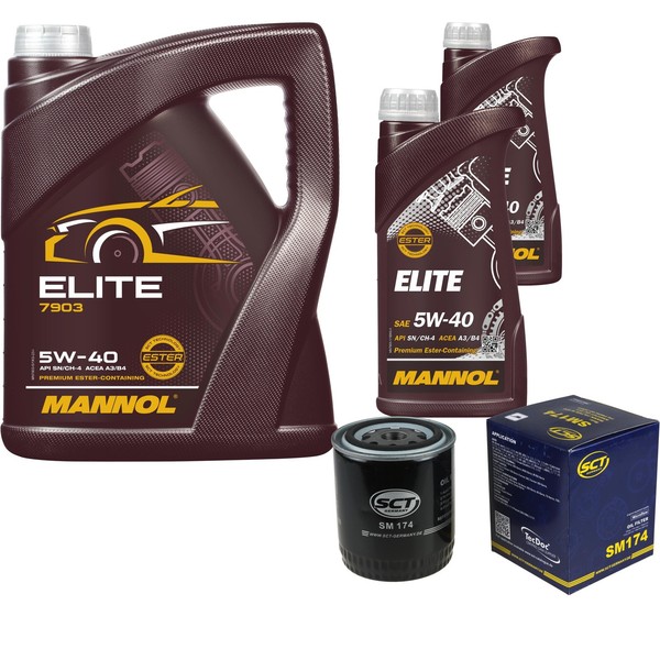 SCT Inspektionspaket 7L Mannol Elite 5W-40 FüR Audi 2.6 2.8 A6 2.4 A4 VW Passat-image