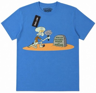 SpongeBob Squidward Hopes & Dreams Mens XL Blue Hot Topic T Shirt Tee