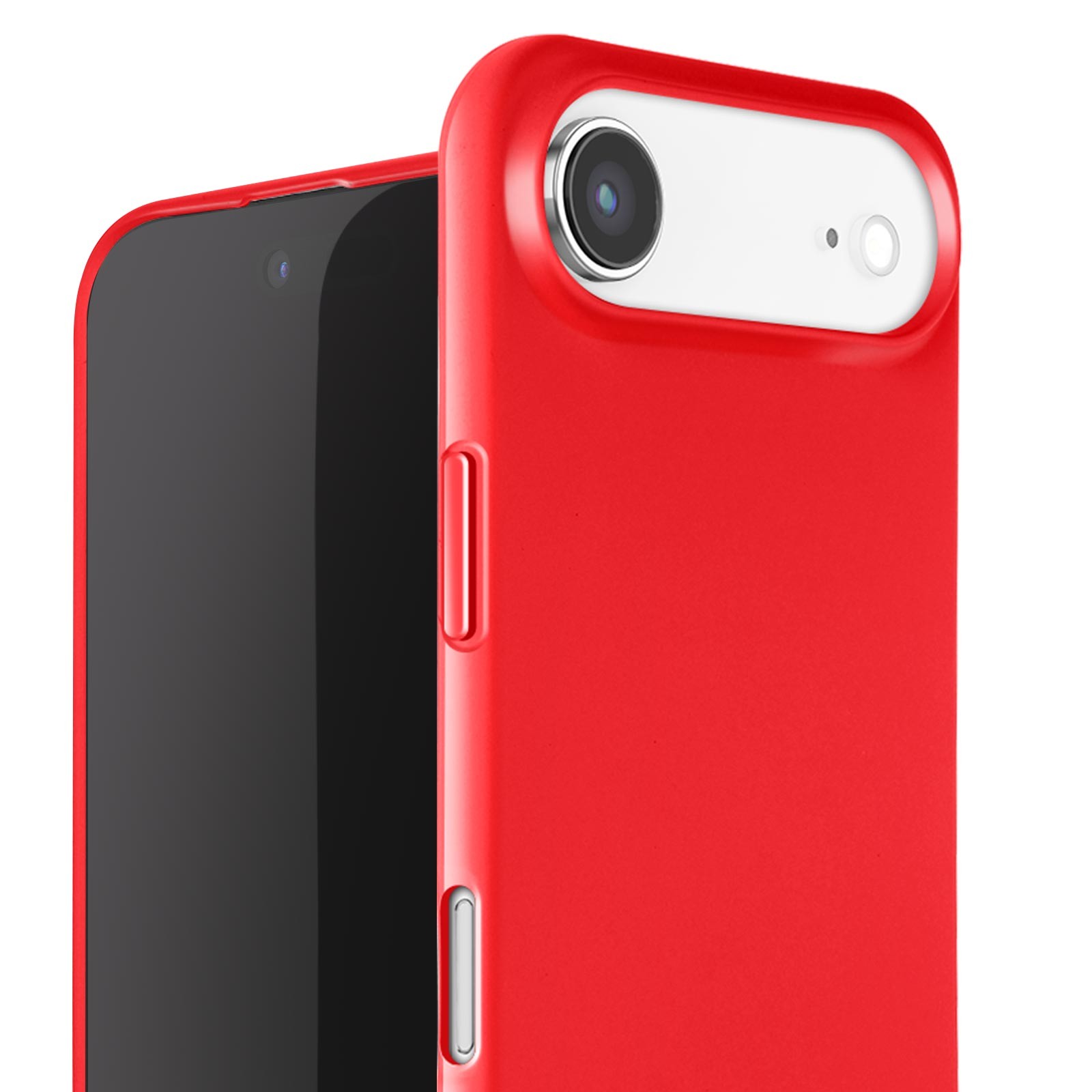 Coque iPhone Air rouge silicone souple avec sangle cordon ajustable pour mobile