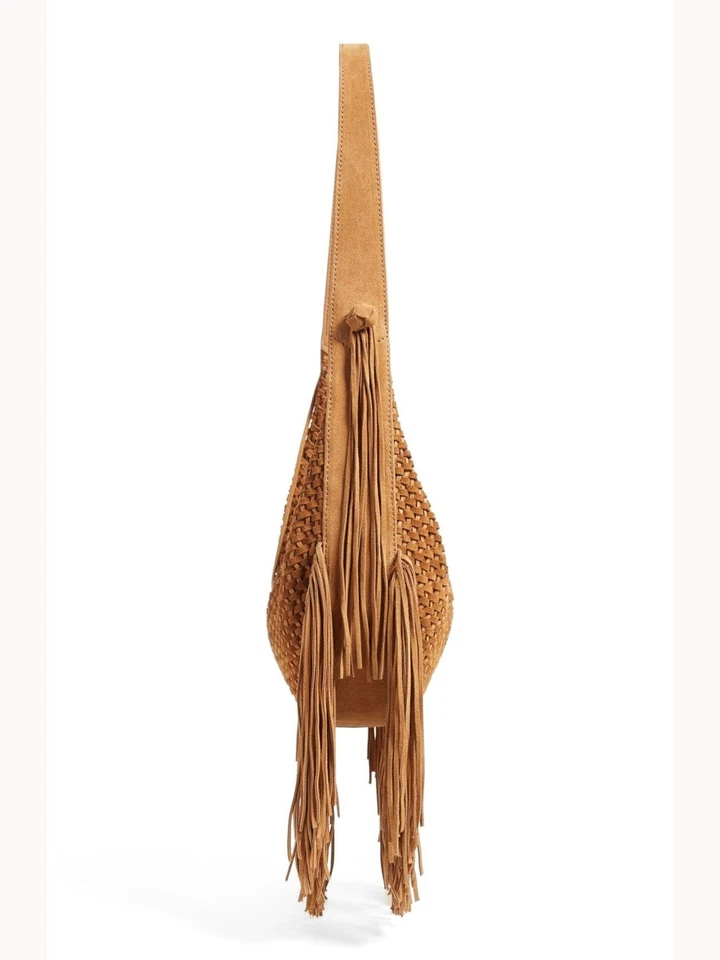 Correa única con flecos de gamuza marrón ELIZABETH AND JAMES para mujer Foto 3 de 4