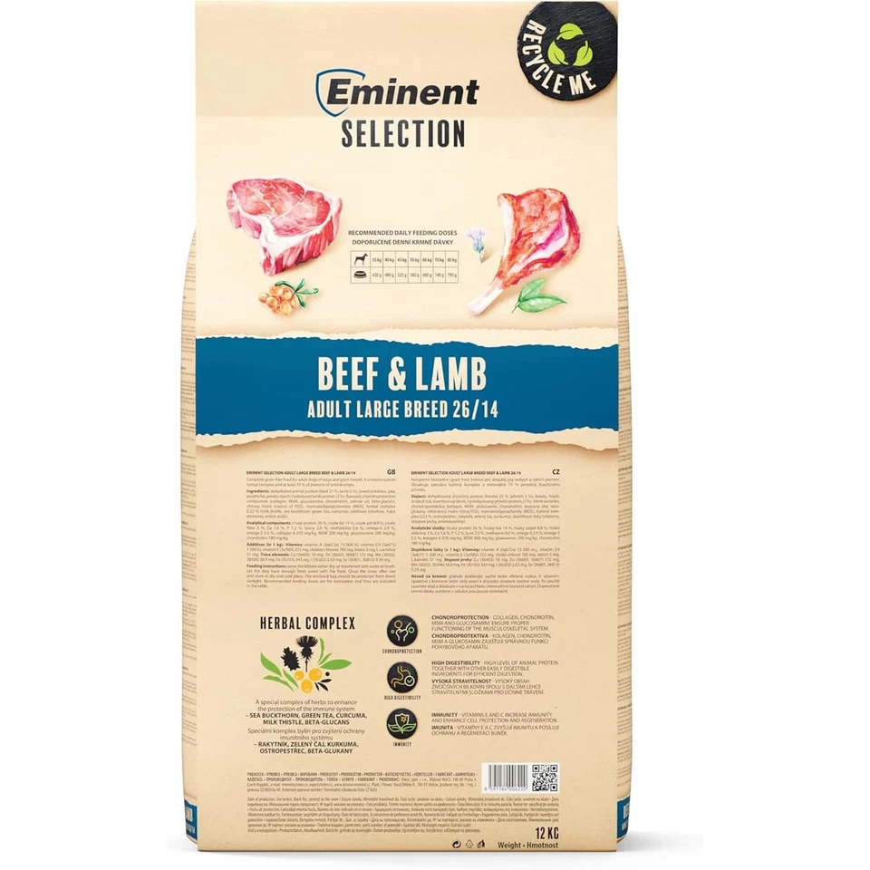 Eminent Selection Adult Large Breed 12kg Rind/-Lammfleisch | Verdauung, Fell - Bild 2 von 2