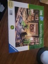 Ravensburger 500 piece Puzzle JOHN DEERE WORK DESK Tractors History 27 x 20 in.