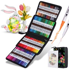 ZSCM 72 Colors Markers for Adult Coloring Books No Bleeding - Dual-Tip Art Ma...