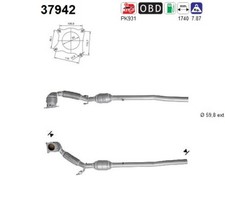 Katalysator AS 37942 für VW GOLF 5 1K1 EOS 1F7 1F8 JETTA 3 1K2 Variant 1K5 GTI