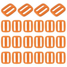 22Pcs Tri-Glide Slider 3/4 Inch Triglides Slider Buckle for Backpack Orange