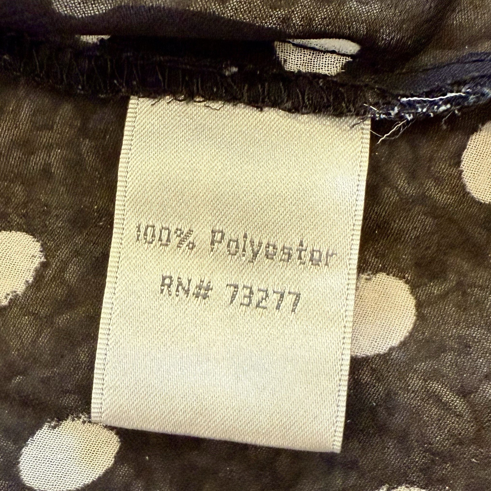 LC Lauren Conrad Women’s Size L  Blouse Top Sheer Black Polka Dots Career