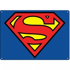 Superman Logo Metal Sign Multi-Color