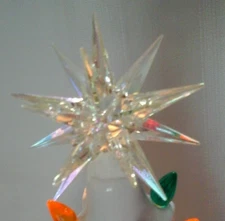 MORAVIAN Sputnik 2.75" STAR Ceramic Christmas Tree IRIDESCENT AURORA Topper